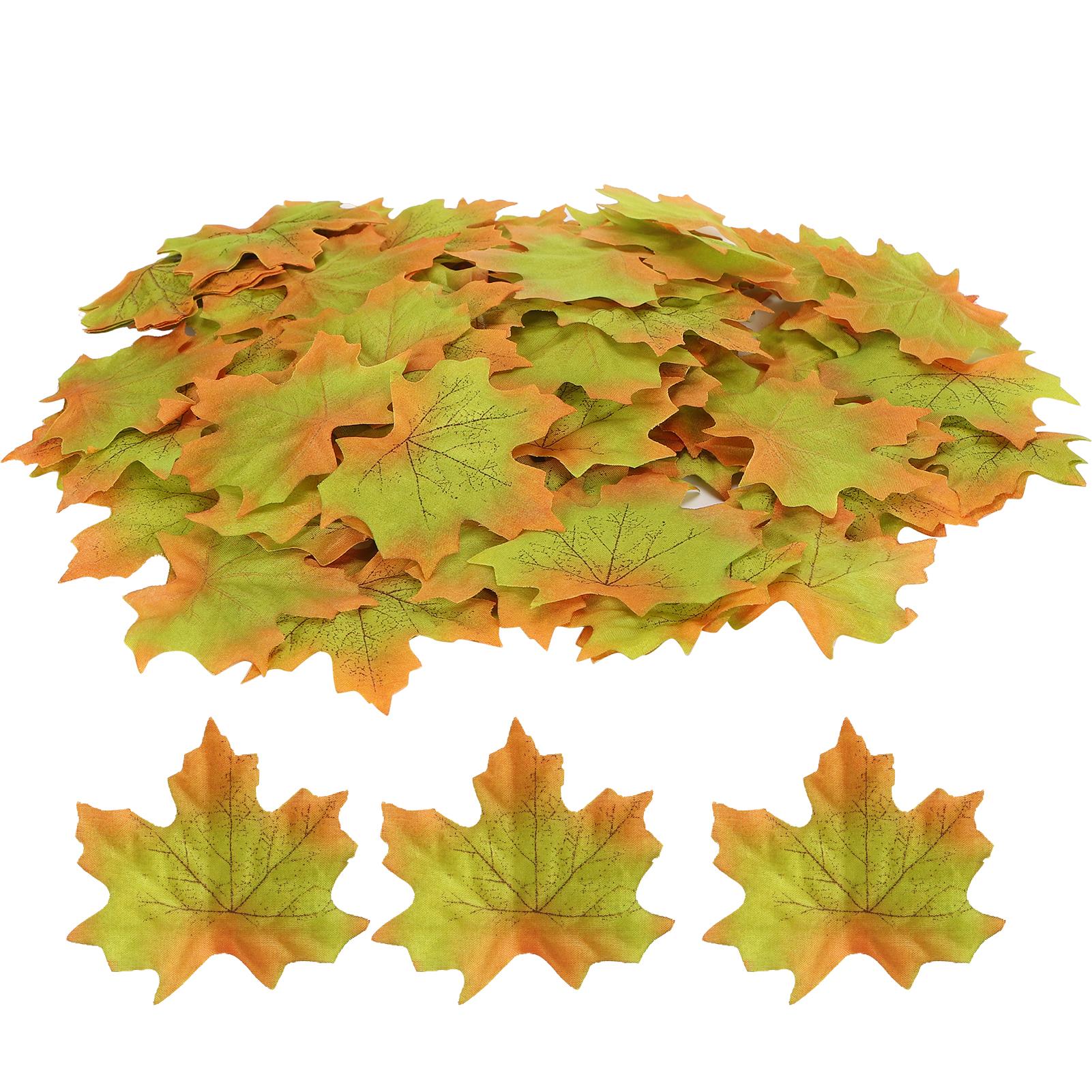 

100Pcs/Bag Artificial Maple Leaves for Thanksgiving Autumn Fall Decor Faux Red Orange Leaves for Wedding Party Table Centerpiece светло-серый