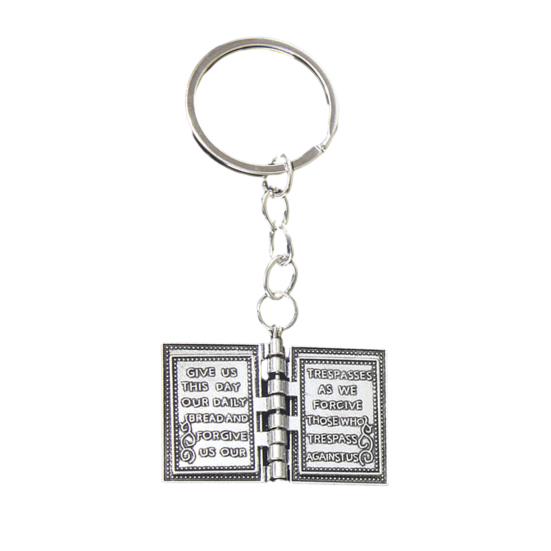 Christian Cross-shaped Keychain Alloy Keychain with Mini Book Pages Faithful Bag Charm Christian Anniversary Gift