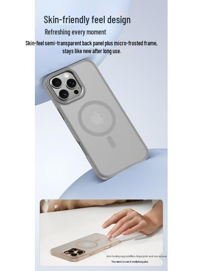 Compatible iPhone 15 Pro/16 Pro Max Magnetic Transparent Matte Protective Case