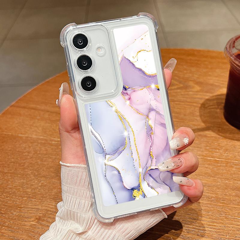 

Прозорий силіконовий чохол з малюнком мармуру для Samsung S25 Ultra S24 FE S23 S22 A56 A36 A16 A55 A35 М який протиударний захист об єктива Тонкий чохол для телефону Samsung S25 Plus