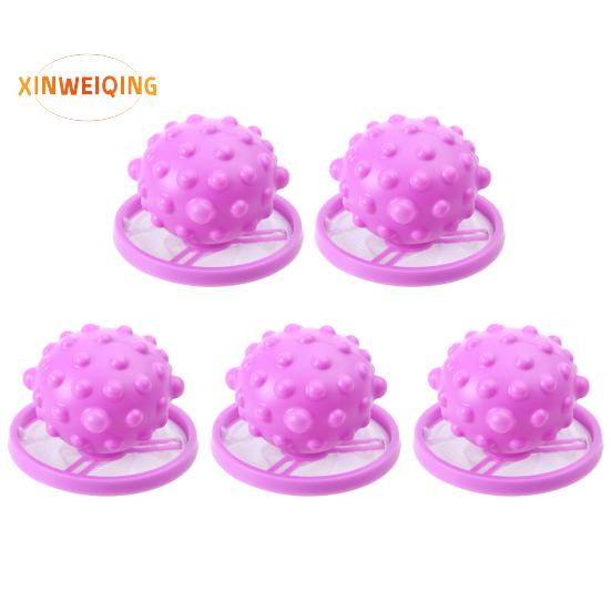 

5 шт. шарик для стирки, мелкая сетка, удобный, многоразовый, простой в использовании, улавливатель волос, средство для удаления волос при стирке 5pcs фиолетовый