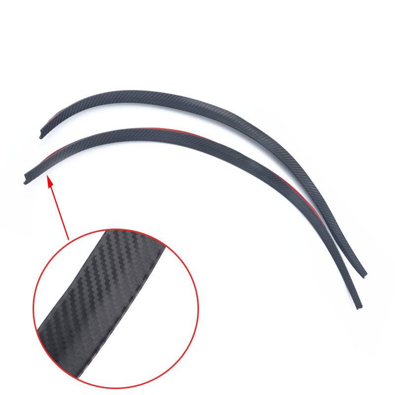 2/4pcs Universal Fiber Car Truck Body Kit Trim Fender Flare Rubber Wheel Eyebrow Anti-scratch Strip Lip Stickers Black/