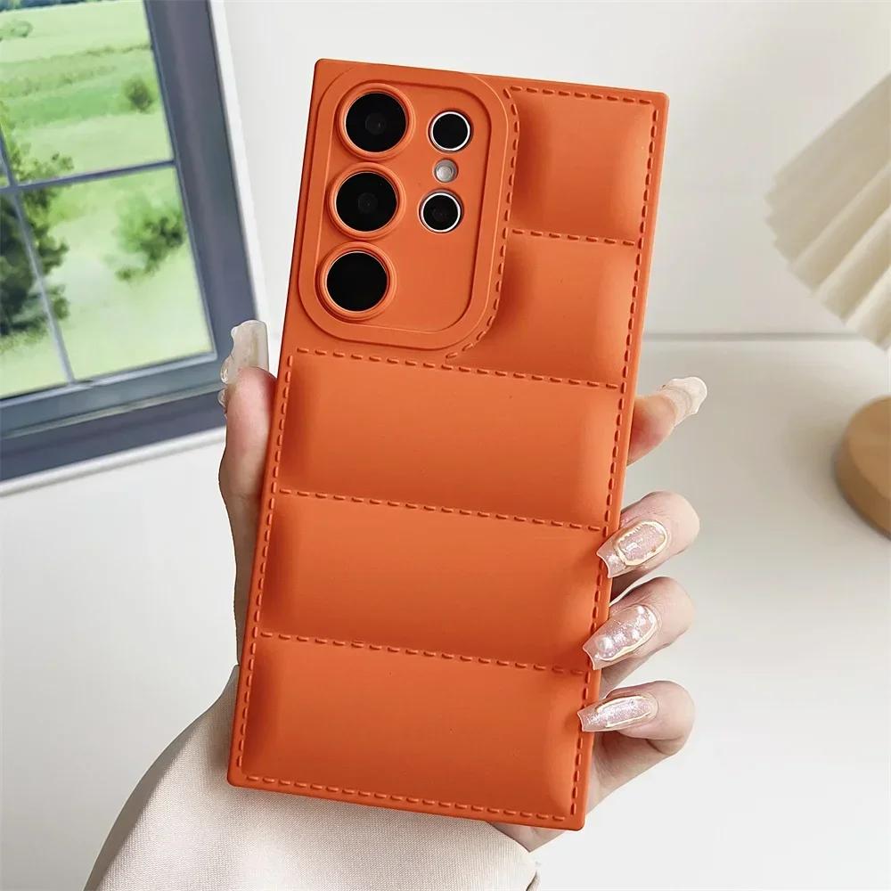 

Soft Down Jacket Case For Samsung Galaxy S23 S24 S25 Ultra S22 S21 FE S20 A50 A51 A52 A53 A54 A55 Note 20 Ultra Candy Color Case S24