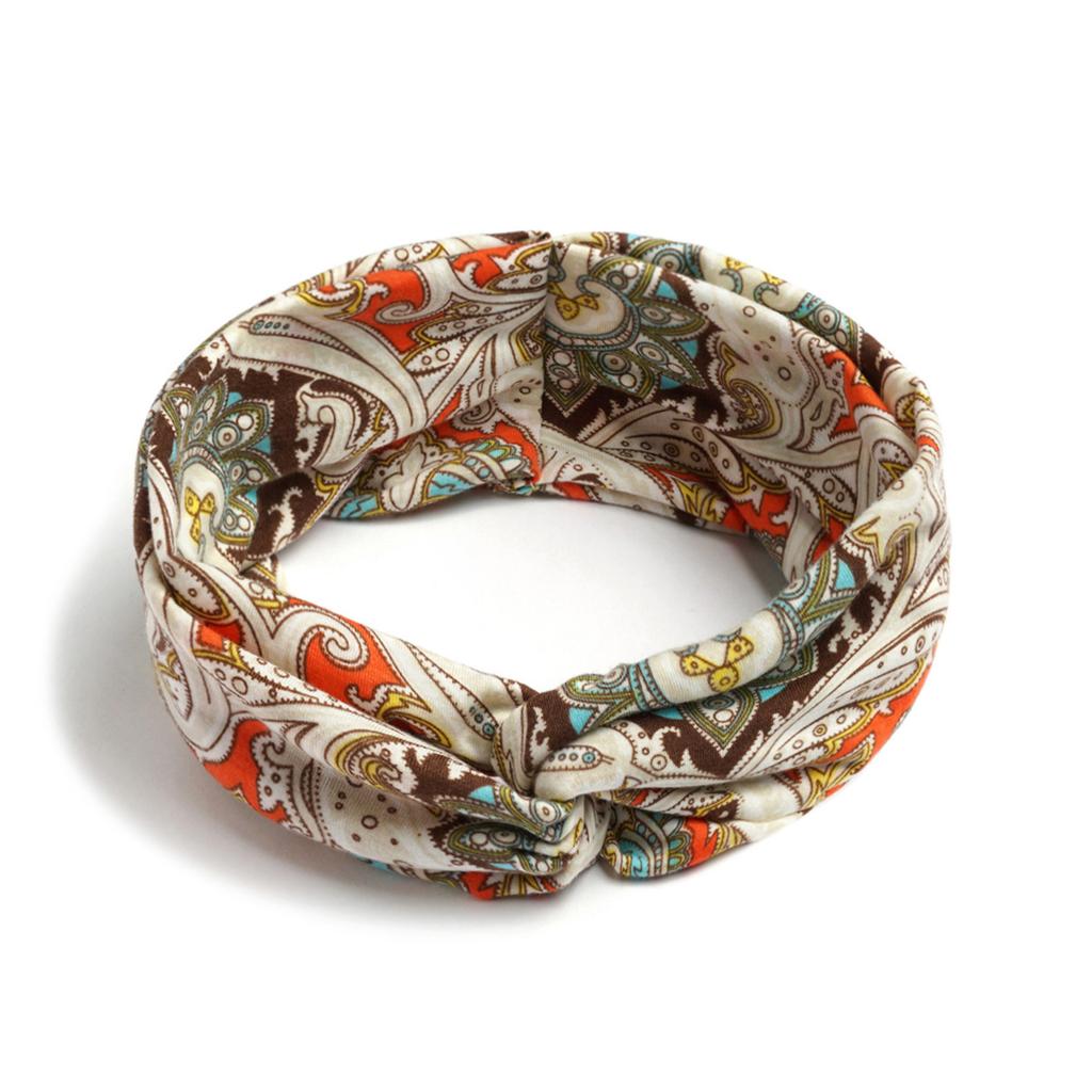 Bohemian Cross Knotted Headband Gypsy Yoga Sports Headband Wide Female Stretch Headband