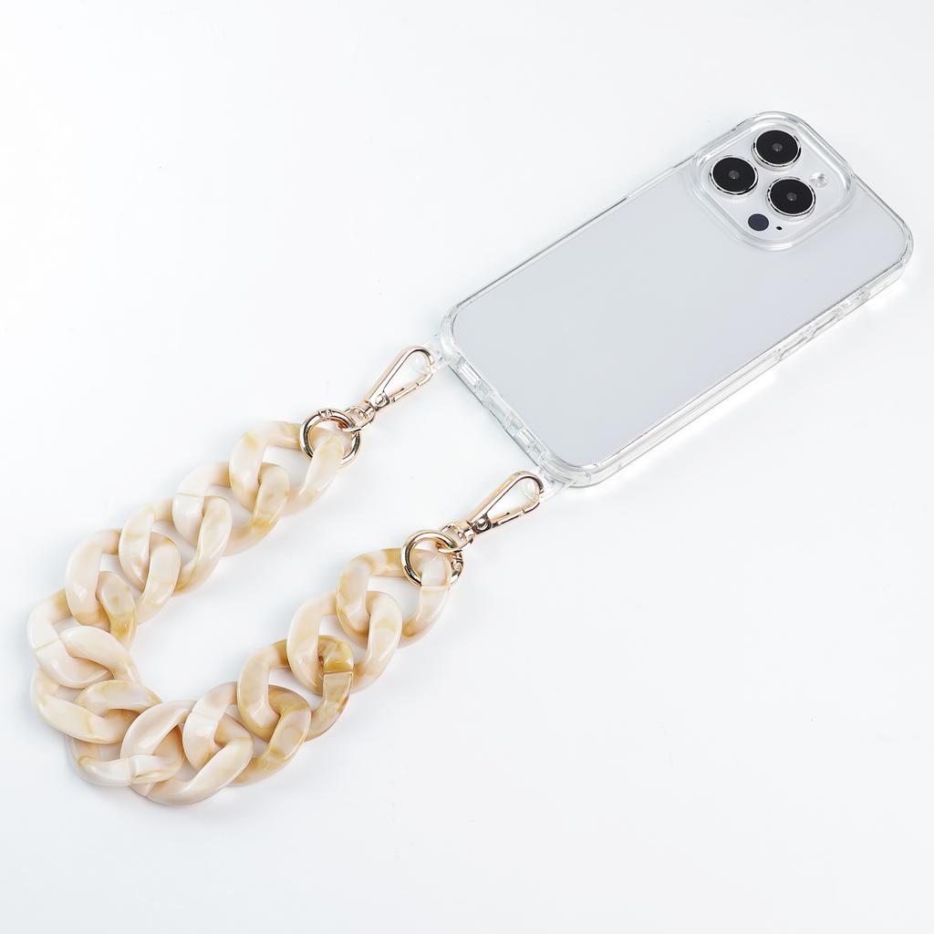 Glossy Acrylic Mobile Phone Chain for Phone Case Lanyard Bag Women Custom LOGO Resin Phone Crossbody Necklace 120cm 30CM