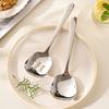 Stainless Steel Soup Spoon Kitchen Flatware Spoon Large Head Serving Ladle for Restaurant Cafeteria Buffet Home