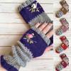 Embroidered Bird Half Finger Gloves Spicy Girl Y2k Winter Mittens  Outdoor