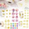 500Pcs/roll Party Christmas Gift Wrapping Label Cute Scrapbook Stationery Decals Round Transparent Christmas Snowman Sticker