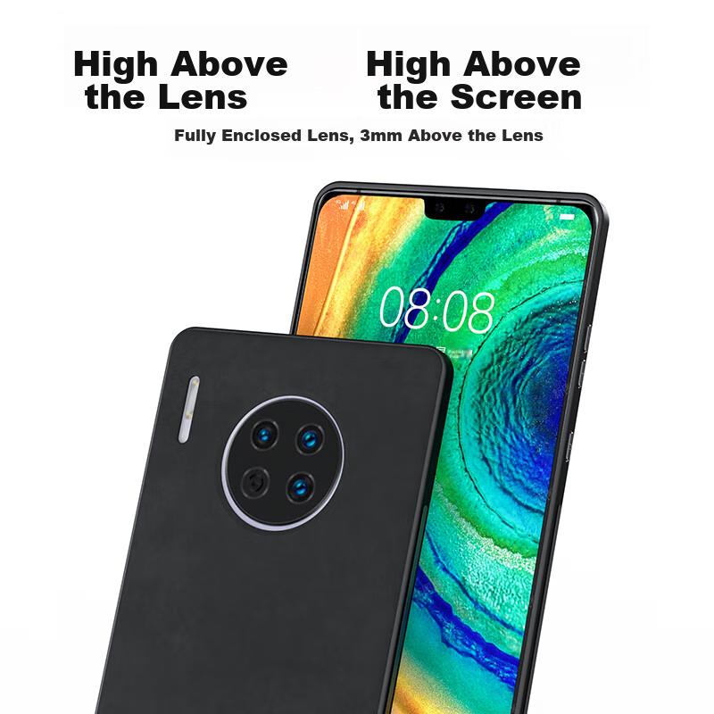 HotFire Huawei Mate30 Phone Case, Huawei Mate30 Protective Cover, Upgraded Skin-Like Matte Lens Full Protection Silicone Case - Smoke Gray