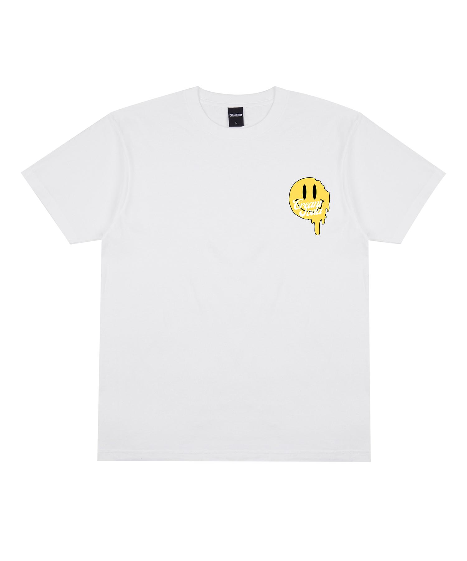 Cream Soda Lab Lab Smile Flow Short Sleeve T-Shirt White L