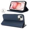 Stand Case for iPhone 15 Litchi Texture Leather Flip Phone Cover with Strap/Wallet