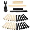 Acoustic Folk Guitar Accessories Kit Including Bridge Pins + Guitar Nuts + Celluloid Picks + Guitar Pick Holders +