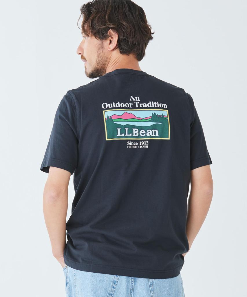 LL Bean Japan Fit Carefree Unshrunkable Short Sleeve Size Japan Navy 1000276421 Men's Tee, Graphic, 1, Fit, Medium, Blue,