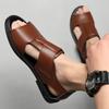 Men's Roman sandals 2025 new summer open-toed breathable cowhide casual Vietnamese slippers outdoor beach shoes size 47