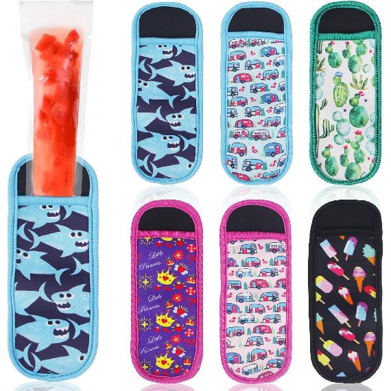6PCS Popsicle-Holders for Kids, Washable Ice-Pop Sleeves & Reble Popsicle-Sleeves, Popsicle-Holder Bags & Popsicle-Covers Holders Bags for Kids Boys