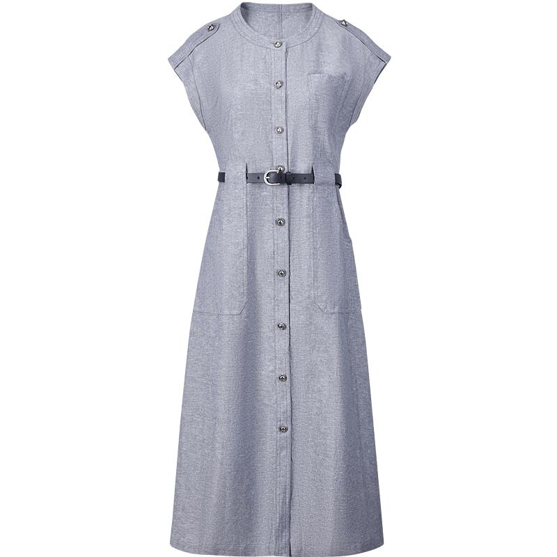 

Joeone Annacou Women s Belted Sleeveless Commuter Dress M