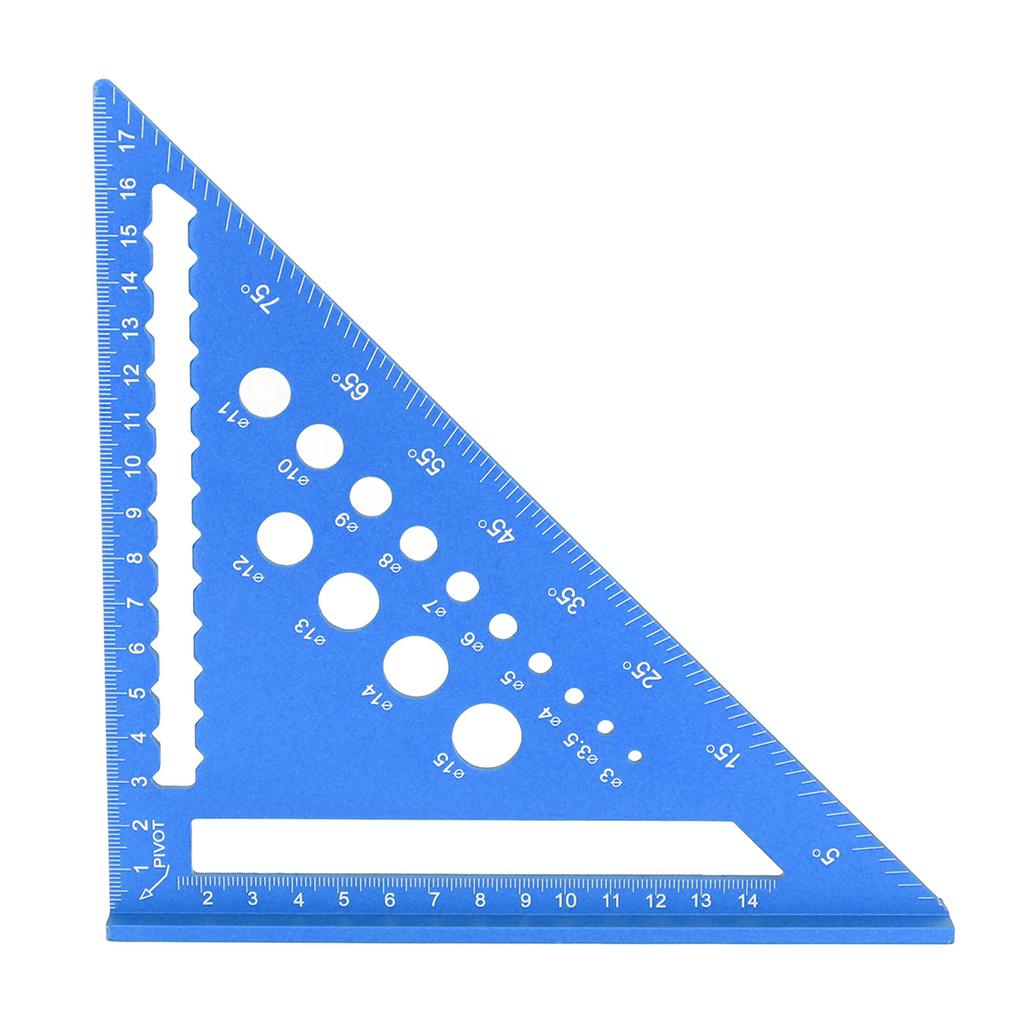 7 Inch Triangle Ruler Metric Rafter Square 90 Degree Hole Ruler Protractor Aluminum Alloy