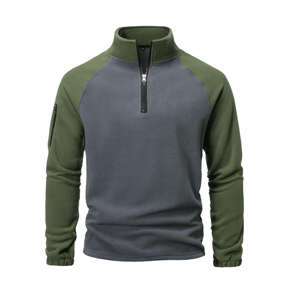 2026 Men's Fleece Winter Warm Stand Collar Zipper Coats Outdoor Sports Coats Pullover Men's Casual Outwear
