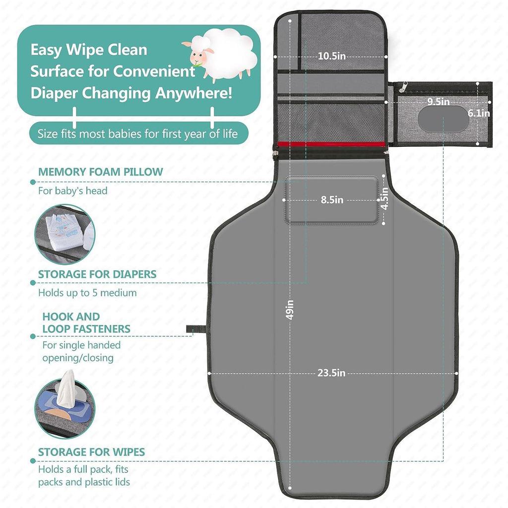 Portable Waterproof Diaper Changing Pad & Travel Mommy Bag