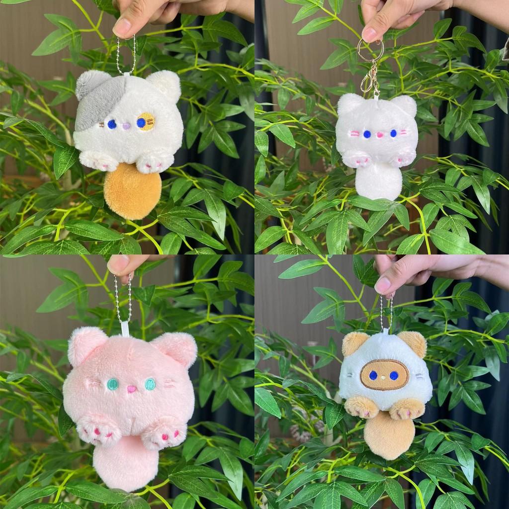 Adorable Plush Cat Doll With Squeaky Sound Perfect For Keychains And Bag Charms