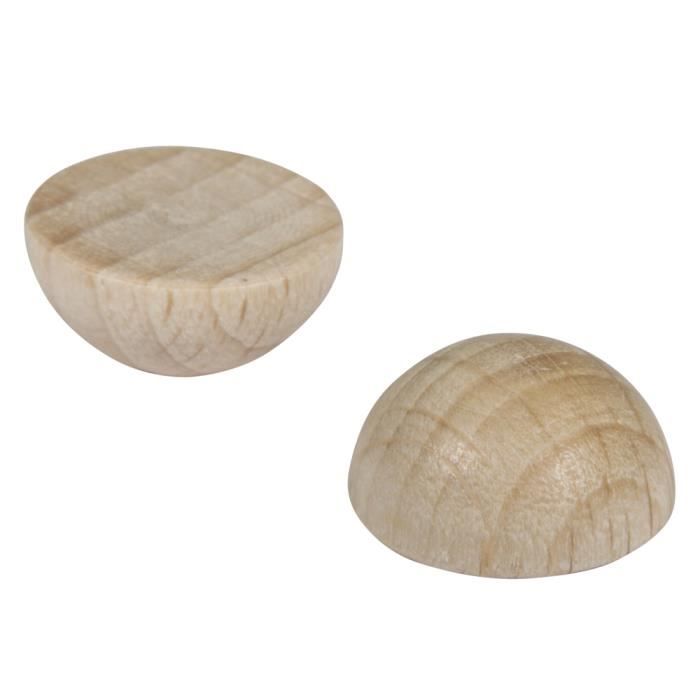 Semi-boule en bois - FSC 100% - 12mm - 20 pièces - Beige - Objets décoratifs