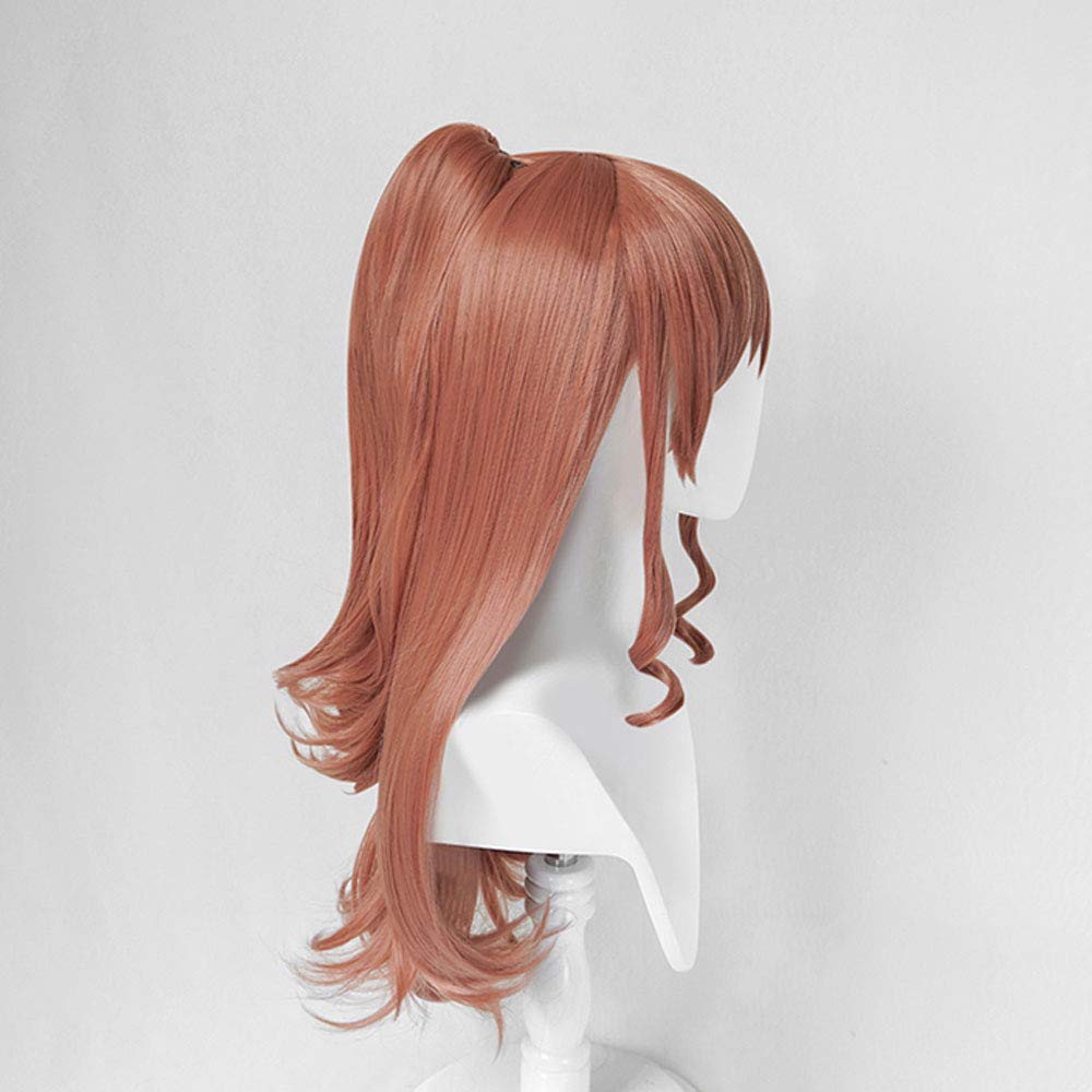 cosplay with long perfect for parties and plus 4 bonus items Heat-resistant wig, reddish-brown bun, hair, disguises,