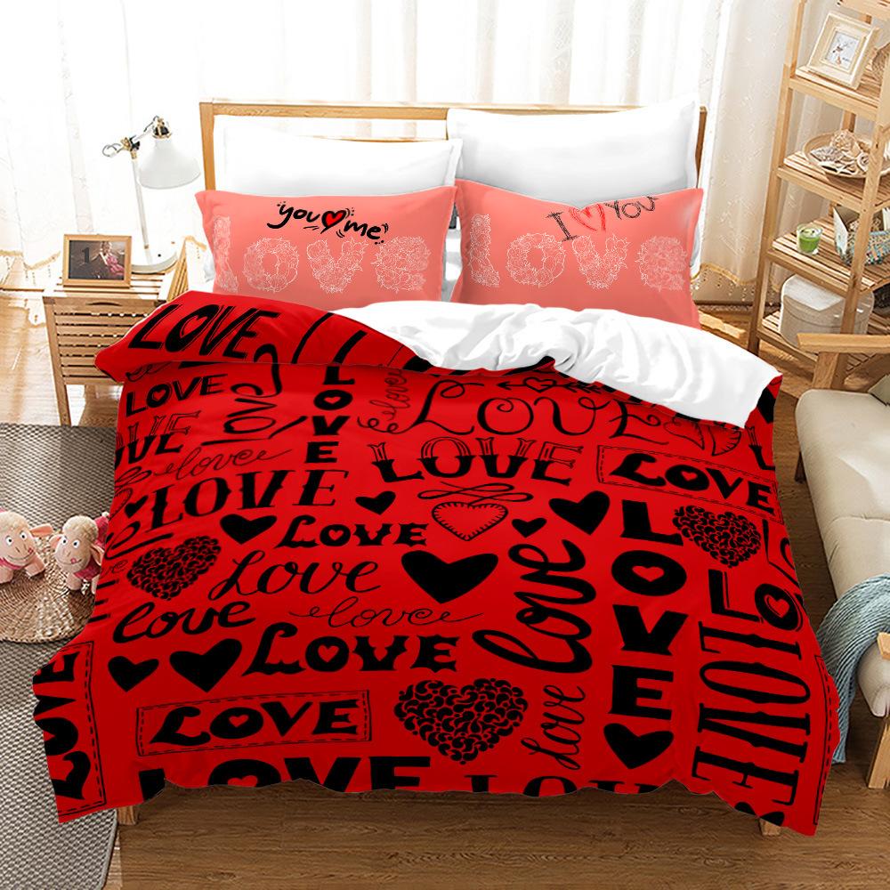 

3D Home Textile Couple Three-Piece Set Size Quilt Cover Digital Printing 140*210