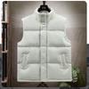 Mens Warm Sleeveless Vest Teens Adults Loose Fit Cotton Padded Outerwear Sporty Casual Wear In Black Navy Khaki