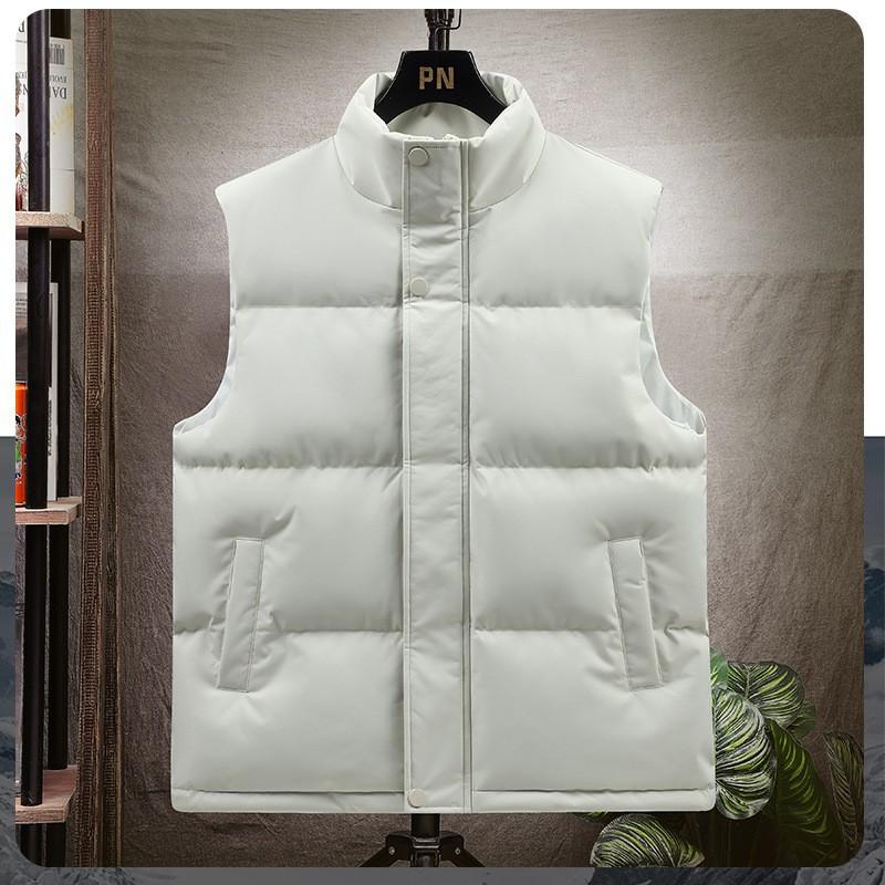 Mens Warm Sleeveless Vest Teens Adults Loose Fit Cotton Padded Outerwear Sporty Casual Wear In Black Navy Khaki