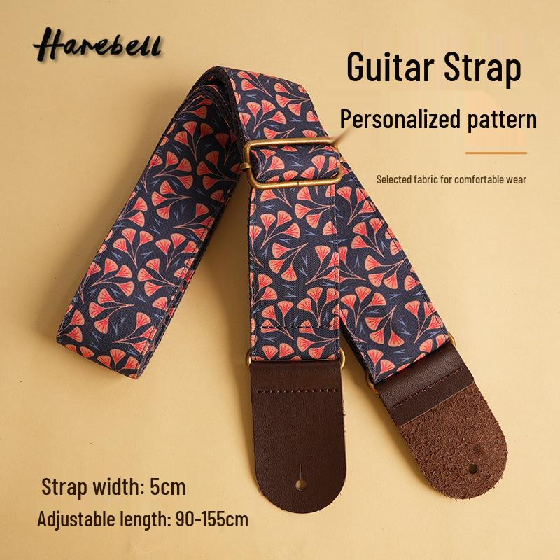 

Red Apricot Fun Leaf Guitar Strap: Fresh Print, Lightweight & Close-Fitting (PO-062) Red Apricot Fun Leaf