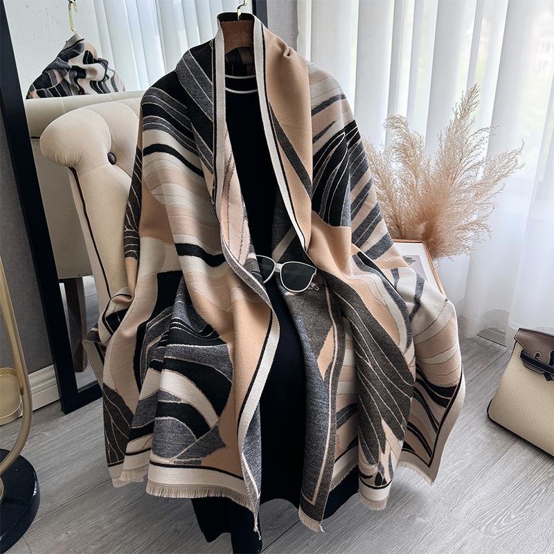 New Winter Warm Cashmere Shawl Fashion Leaf Scarf Women Neckerchief Pashmina Head Scarves Wrap Femal Poncho Echarpe Bandana