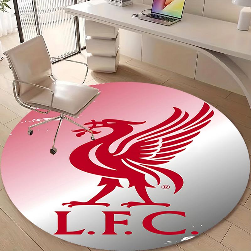 1pc L-Liverpool Print Round Carpet Chair Round Carpet Suitable for Bedroom Living Room Home Decorative Carpet