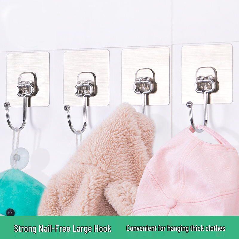 Transparent No-Drill Strong Adhesive Wall Hooks - Traceless and Durable