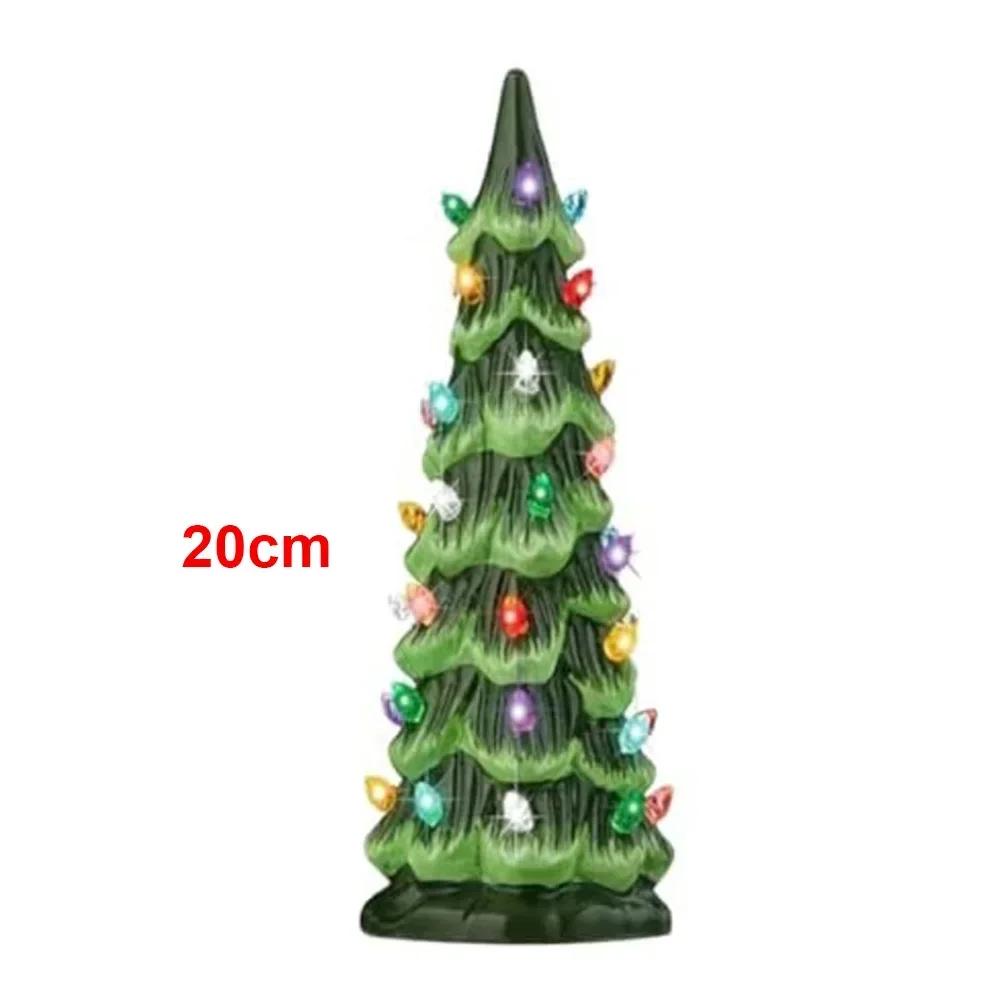 LED Christmas Lights Retro Christmas Trees Charming Holiday Accent Nostalgic Home Decor Compact Tabletop Size Decor For Mantels