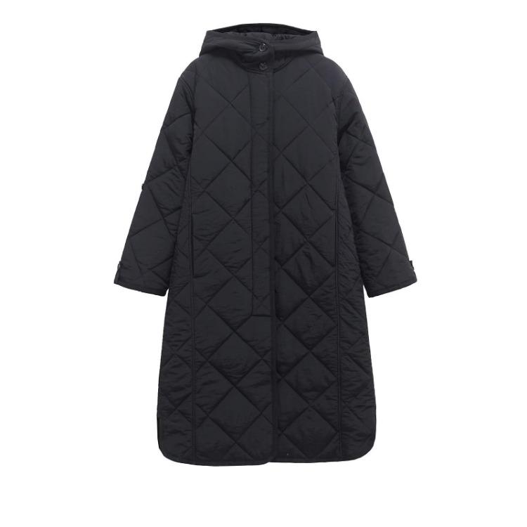 2024 Toamnă Iarnă Femei Palton Lung Matlasat cu Glugă Bumbac Modă Europeană Americană Îmbrăcăminte Exterioară 9654