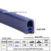 Striscia Anti-Collisione in Gomma a Forma di U: Sigillo per Bordi in Vetro con Isolamento Acustico e Inserto Decorativo.