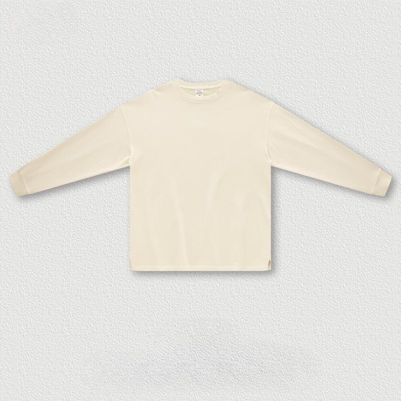 Весна и осень, новый мужской американский стиль, ретро, свободный, разрезной, длинный рукав, свитшот S абрикосовый