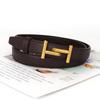 And Retro Minimalist H Shaped Gold Buckle Decoration Women Belt For Casual