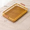 Simple Rectangular Bamboo Cutlery Food Storage Trays Decorative Home Kitchen Organizer Metal Bracket Accessories