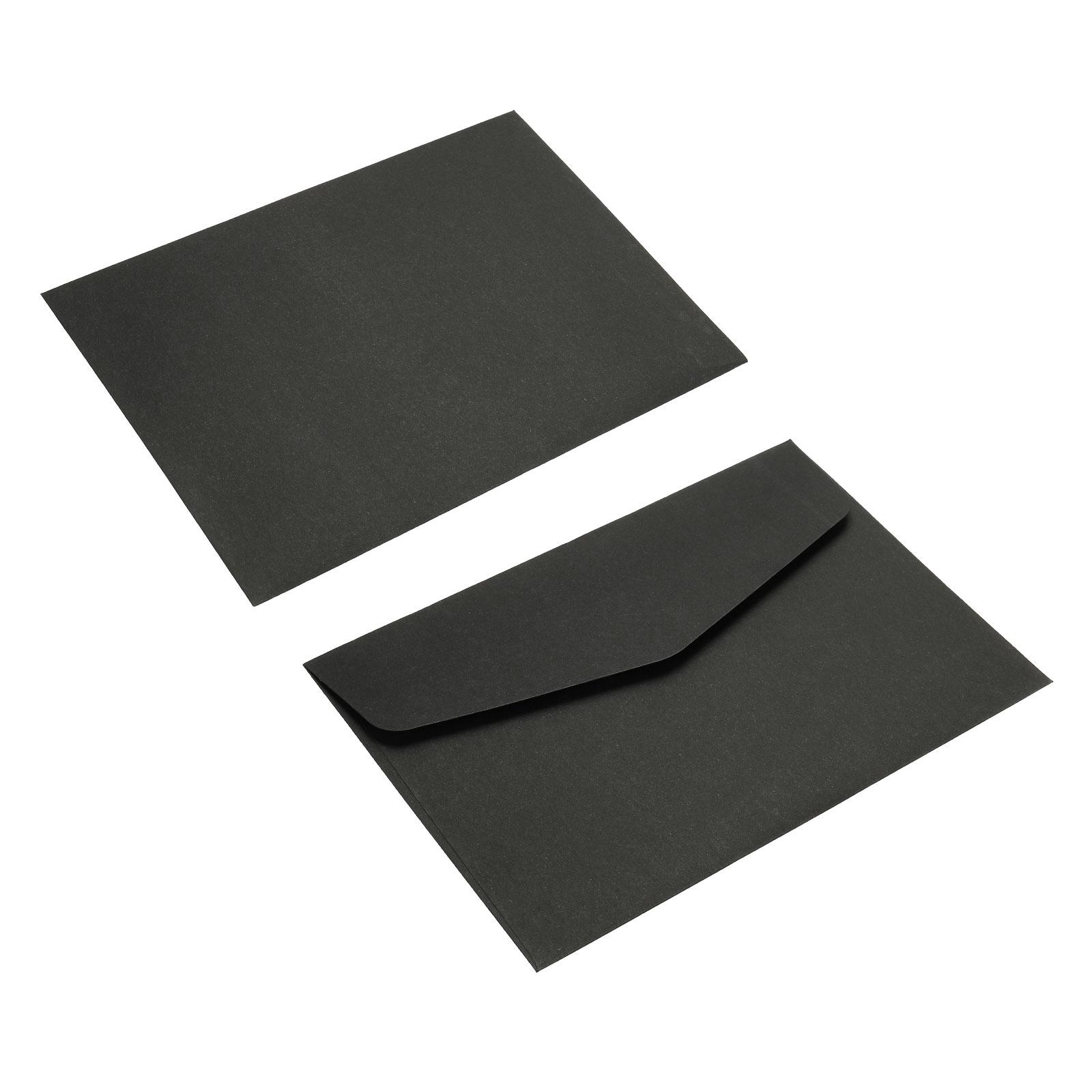 

50Pcs Plain Black/Beige Blank Mini Envelopes Postcard Tiny Item Storage Present Card Holder Envelope for Wedding Greeting Party чорний