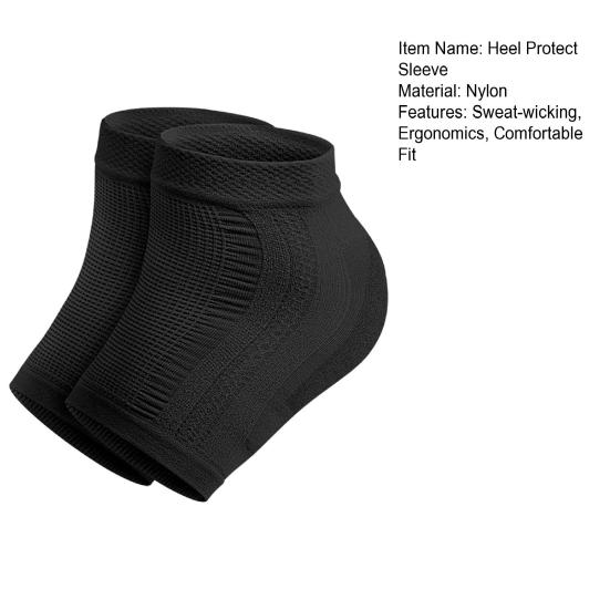 1 Paar Fersenschutzmanschetten, feuchtigkeitsspendend, gegen Risse, rutschfest, abriebfest, stoßdämpfend, Mesh-Gel-Fersenschutzmanschetten, Socke für Outdoor-Sport