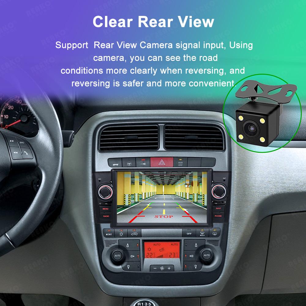 Radio multimedia con reproductor de vídeo y navegación Android 14 para Fiat Grande Punto Linea 2007-2012, 7 pulgadas, pantalla Carplay 4G