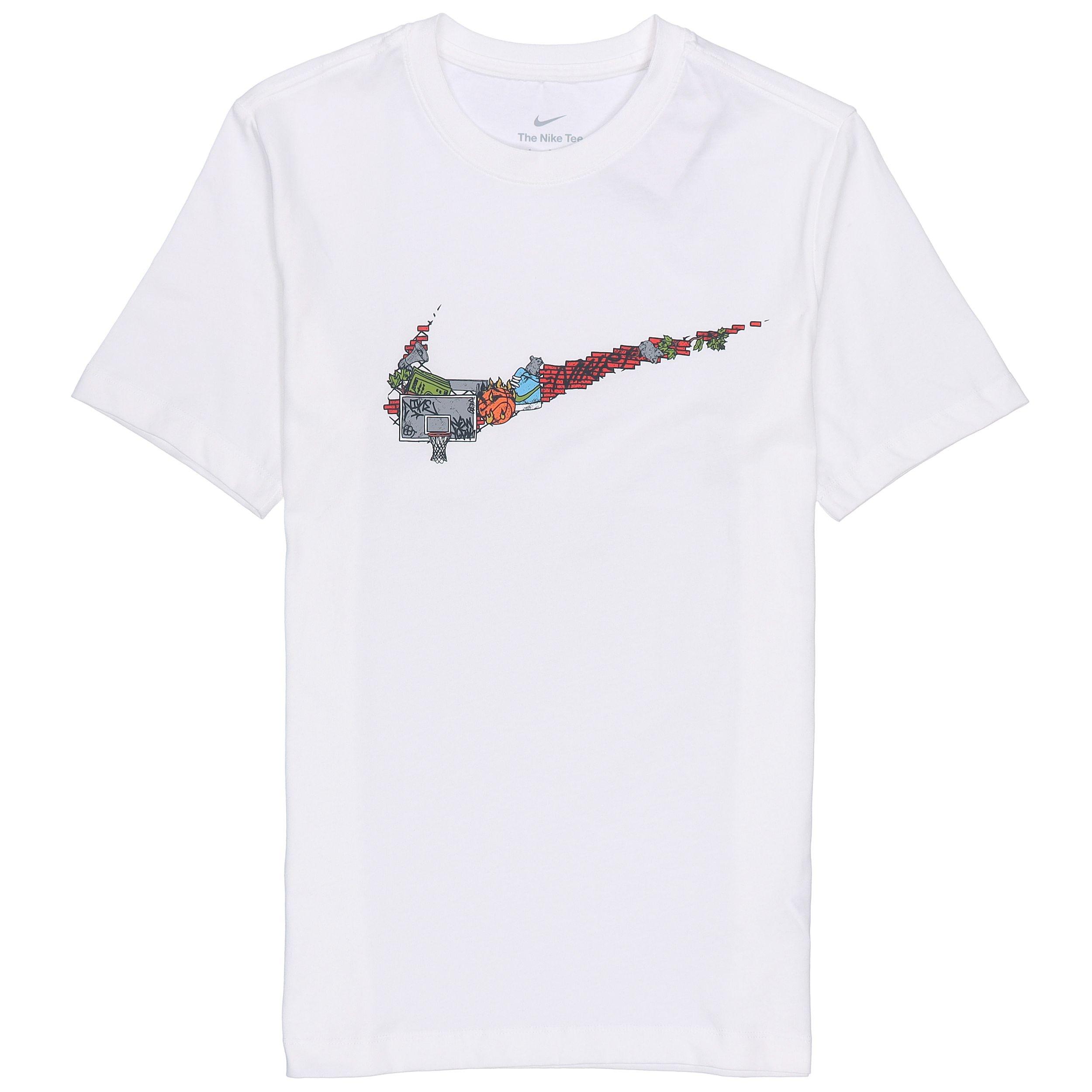 Nike Cartoon Pattern Large Logo Printing Round Neck Casual Short Sleeve White Men s DR1288-100 XL