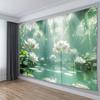 2D Ethereal Green Lotus Pond Tapestry Fantasy Nature Water Lily Art Wall Decor Cloth for Home & Bedroom