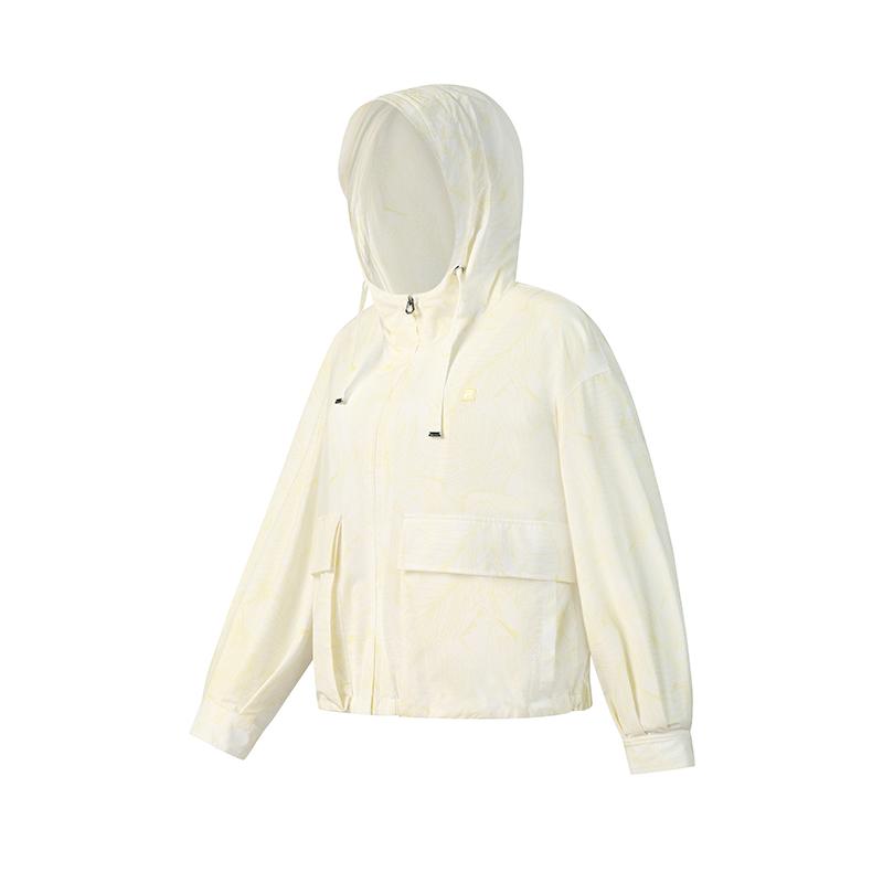 FILA Golf Series Fashion Simple Sports Golf Casual Versatile Comfortable Hooded All-Over Print Woven Jacket Women jackets A11W625716FZA M