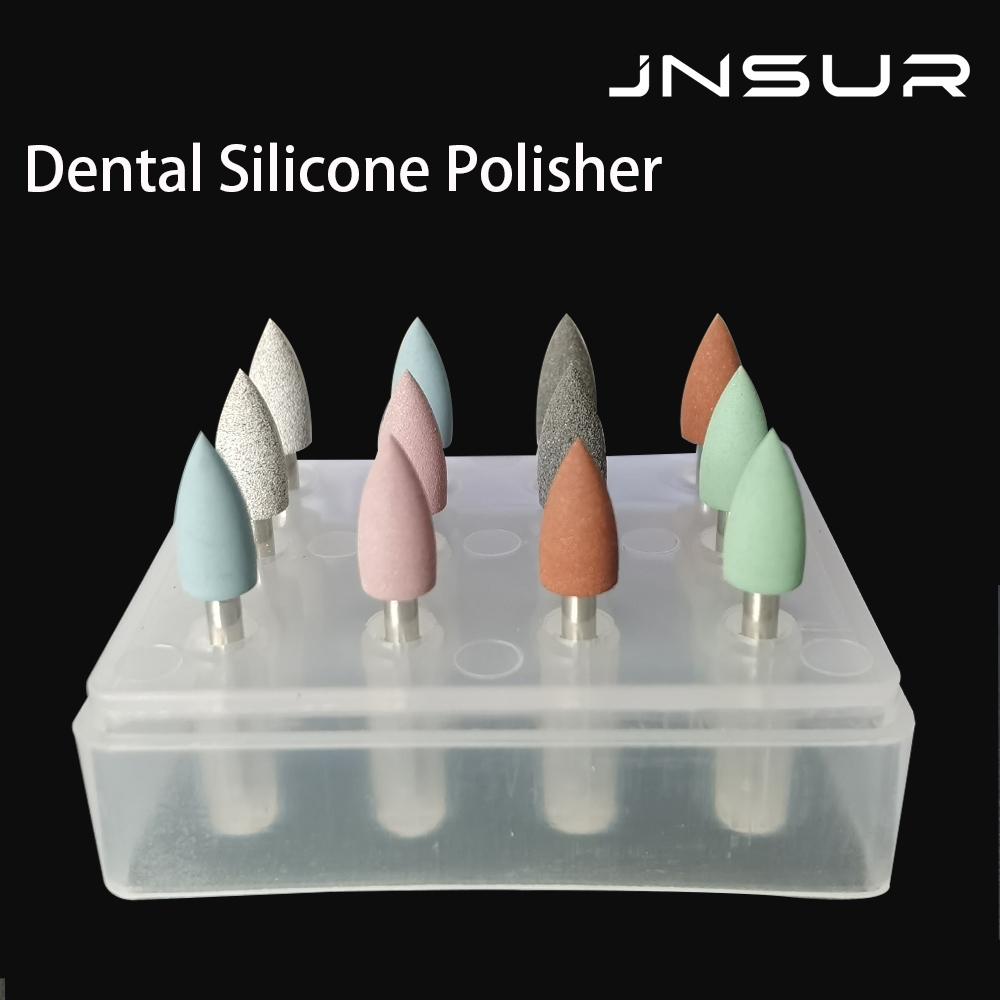 Jnsur Dental Dentistry Polishing Kit 12Pcs Silicone Grinding Heads For Low Speed Handpiece Ceramic/Composite/Metal/Alloy Teeth