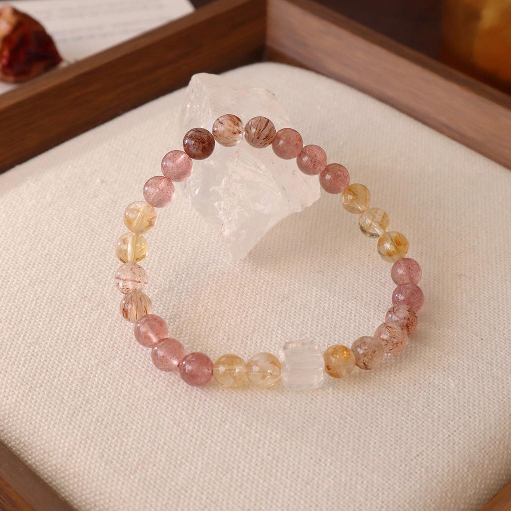 Natural Crystal Bracelet, Amethyst Strawberry Crystal Bracelet. Bangles Women Fashion Jewelry Accessories Gift