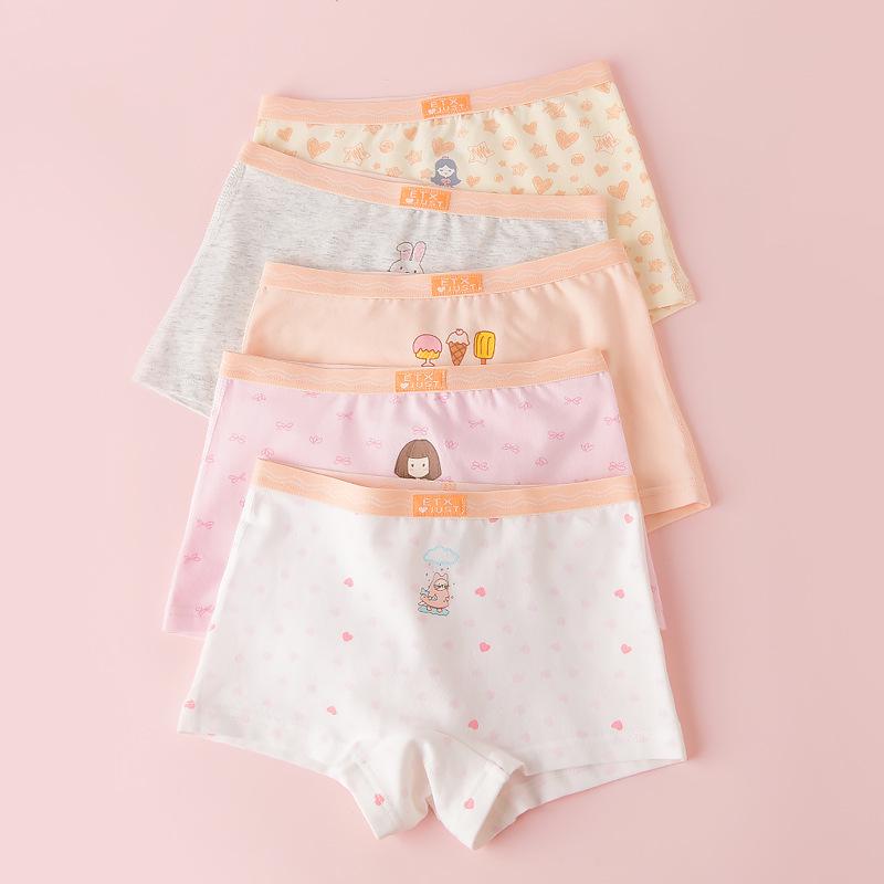 

ETX Girls Pure Cotton Boxer Briefs - Kids Underwear for Middle School Girls 6-8 (120cm, 19-24kg)