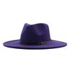 European and American Big-brimmed Jazz Hat, Autumn and Winter Men's and Women's British Woolen Hat, Convex Top Felt Top Hat