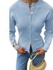 Spring/Summer 2026 Women's High-End Solid Color Buttoned Knitwear - European/American Style